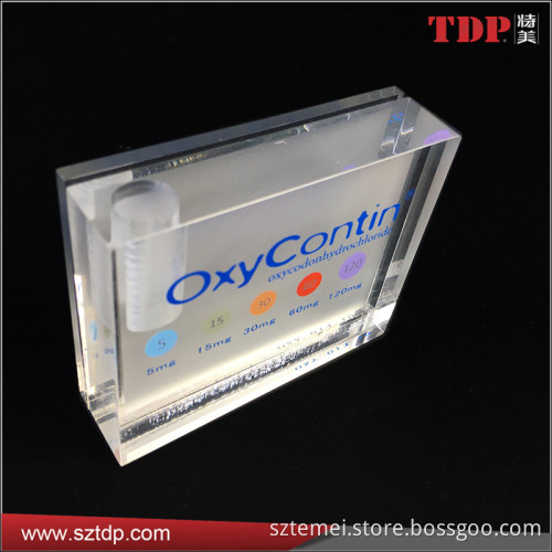 Wholesale Tabletop Clear Square Lucite Paperweight with Name Card Holder and Pen Holder